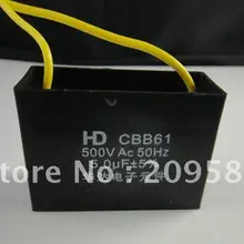 10 шт. конденсатор вентилятора металлизированная пленка Запуск конденсатора конденсатор с алюминиевой крышкой, CBB61 500VAC 5,0 мкФ