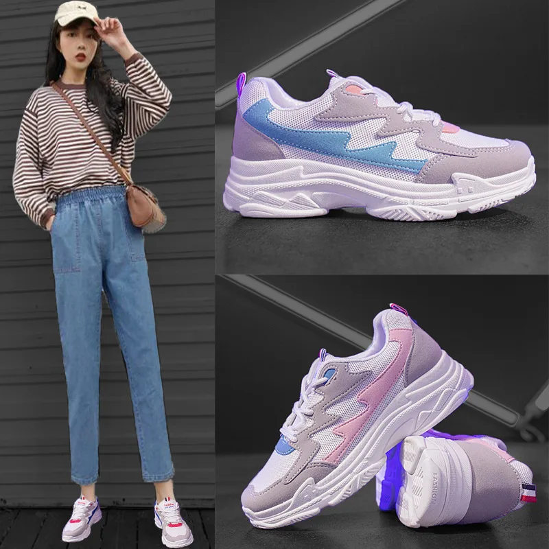 

Hot sales Girls' Adult lady's Shoes Air Mesh Breathable Lace-Up Sports Outdoor Women' Shoes Casual Flats low band boat shoes