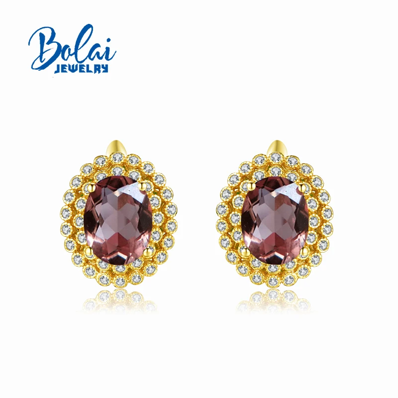 Bolaijewelry, серьги из зултанита, создаваемые драгоценными камнями с изменением цвета, Настоящее серебро 925 пробы, хорошее ювелирное изделие, классический дизайн для женщин на день рождения