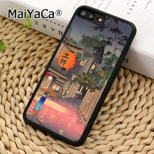 

MaiYaCa Japanese style Art Crane Fuji Mountain Wave Black Phone Case Cover For iPhone 5s 6 6s 7 8 X XS max Galaxy S7 S8 S9 plus