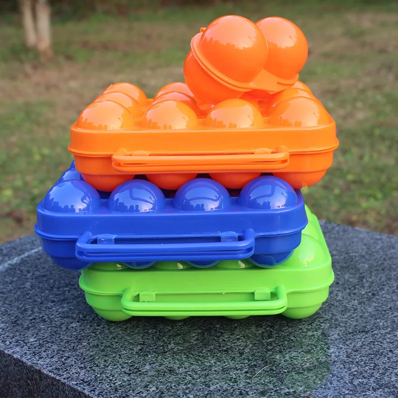 1 unid plástico 12 cuadrículas Portable Camping Picnic barbacoa al aire libre caja de huevo cocina huevo cajas de almacenamiento