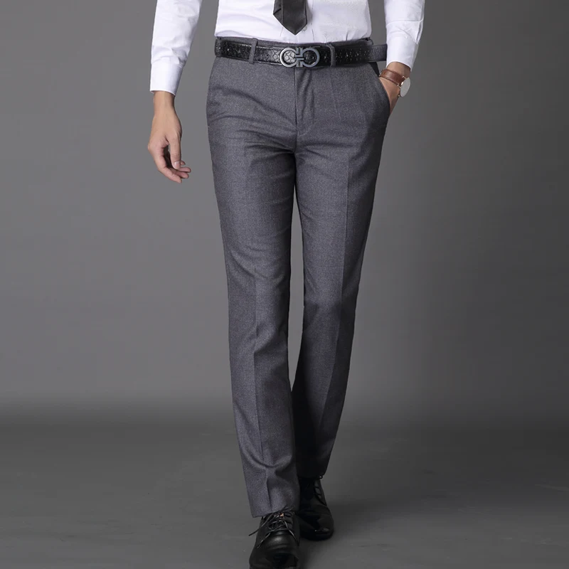 12-1 Custom Made men dress pants fit flat zipper fly cotton brand mens solid business formal business suit pants office trousers