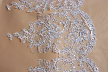 

60CM Wide 10yards Sequin Bridal Lace Trim for wedding sewing craft, sequined lace trim