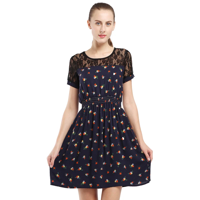 Women Floral Lace font b Dresses b font Lace font b Mesh b font Embroidery Short