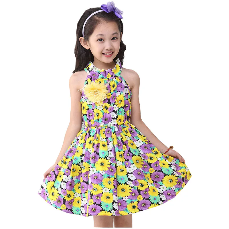 

2016 Girls Kids Summer Flower female baby clothes dress son