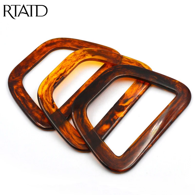 

RTATD 3PCS/Lot Trapezoidal Shell Acrylic Handle For Evening Bag Gold Hand Wrist Handbag Essential Accessories Q0115