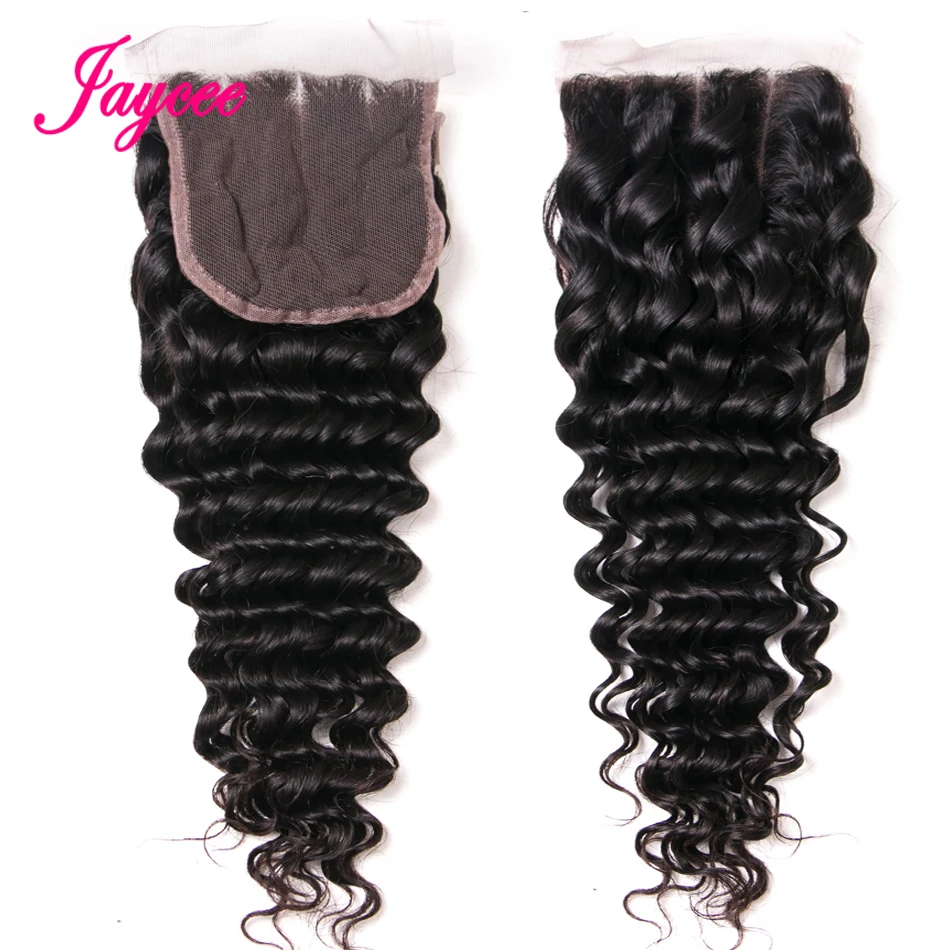 Jaycee Brazilian Deep Wave 3/4 Bundles With Closure Remy Human Hair Weave Bundles With Closure extenciones de pelo natural