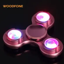 WOODFONE Hand Spinner Aluminum Alloy Gyro Metal LED Light Finger Stress Gift Toys Spinner Fidget Alloy EDC Relief Focus Anxiety