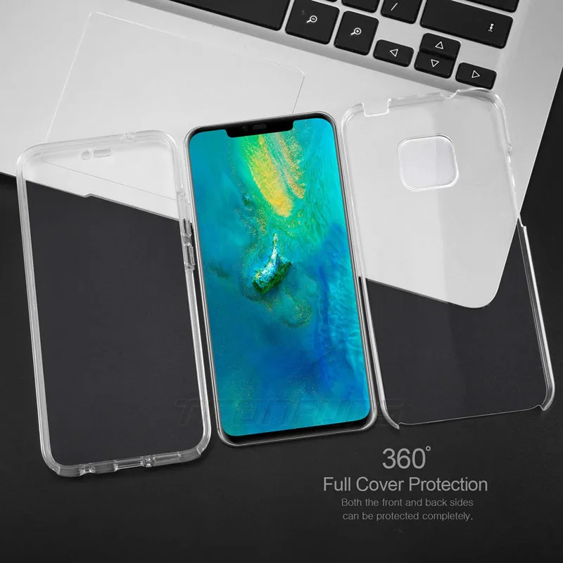 Двойной силиконовый чехол на весь корпус для Huawei P30 P20 Mate 20 Y9 Y7 Y6 P Smart 2019 Y5 Prime 2018 Honor