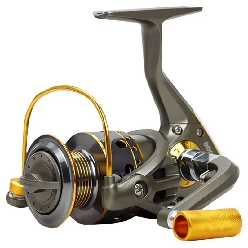

YUMOSHI Spinning Fishing Reels 5.1:1 10 Ball Bearings with Metal Handle JC3000-5000 Series Spinning Reel Boat Rock Fishing Wheel