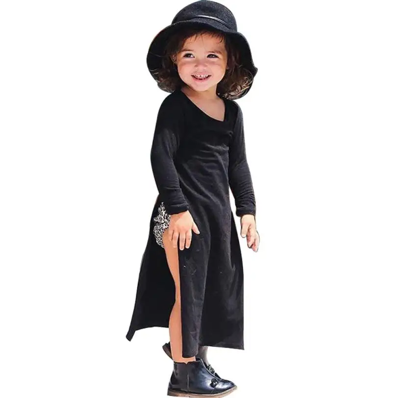 

Girls Dress 2017 Toddler Kids Baby Girls High Slits Beach Dress Sundress Outfits Clothes D50