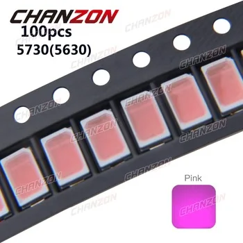 100pcs SMD Chip 5730 5630 Pink LED Diode Surface Mount SMT Beads LED Light-Emitting Diode Lamp High Brightness 800-1000mcd Light