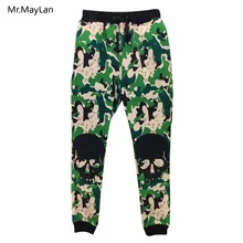 Винтажные камуфляжные черепа крутые женские спортивные брюки с 3D принтом/мужские хип-хоп уличные Джоггеры для мальчиков осенние свободные карманы брюки
