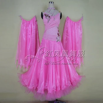 

New Ballroom dance costumes sexy senior embroidery spandex ballroom dance dress for women ballroom dance dresses S-4XL BR339