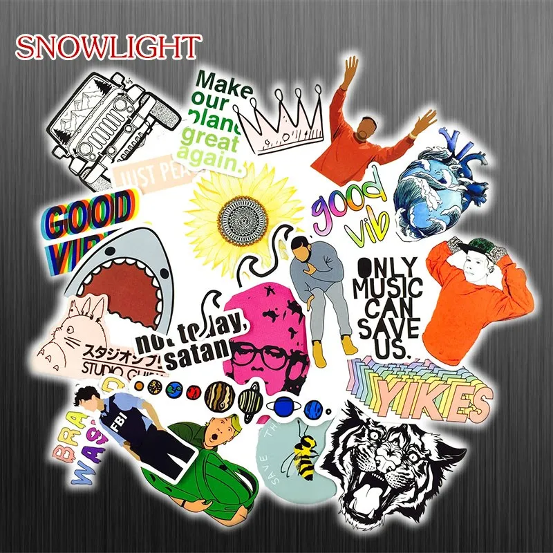 24 Pcs Rock Sticker Music Retro Band Graffiti JDM Stickers to DIY Guitar Motorcycle Laptop Luggage Skateboard Car Snowboard