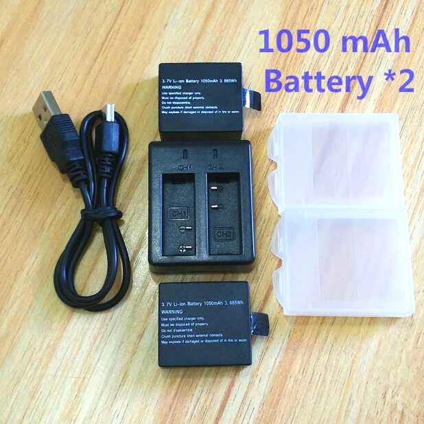 

1050 mAh battery charger for SJCAM Original sj4000 wifi Sj5000 M10 SJ7000 SJ9000 soocoo c30 EKEN H3 H9 Action Camera Accessories