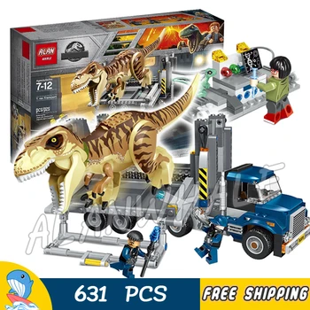 

631Pcs Jurassic World T. Rex Transport Truck Dinosaur Tyrannosaurus Rex Figure Building Blocks Toys Compatible With Lago
