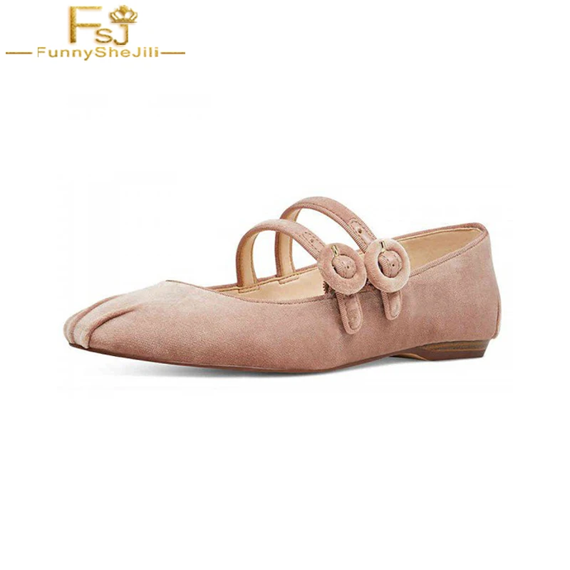 velvet flat mary jane shoes