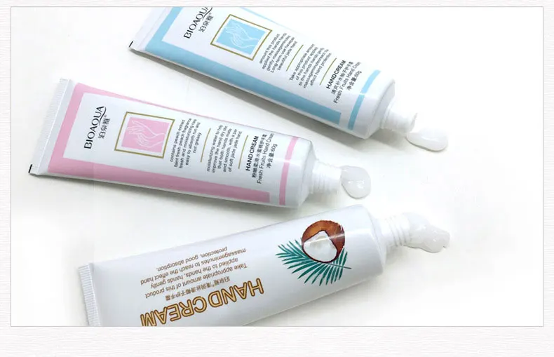 GMP FDA BIOAQUA fruit perfume natural hand cream tube for hand care