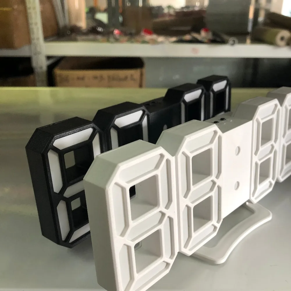Светодиодный цифровой будильник с большой цифрой 3D настенные часы 8 форм