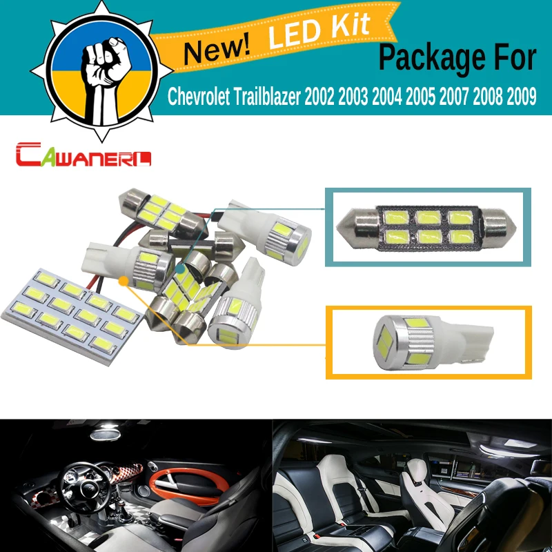 Us 15 85 39 Off Cawanerl Car 5630 Smd Led Bulb Interior Led Kit Package White For Chevrolet Trailblazer 2002 2003 2004 2005 2007 2008 2009 In Signal