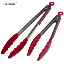 2PCS Different Sizes Silicone Kitchen Tongs Set Salad BBQ Tong Kitchen Utensils Salad Bread Serving Baking Accessories