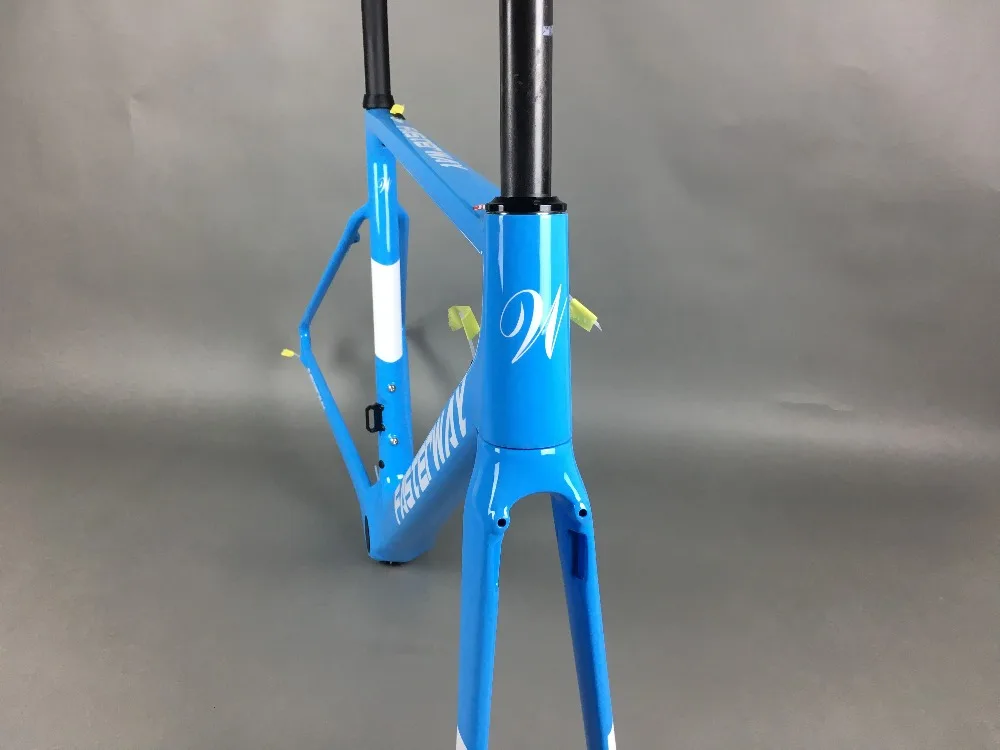 Cheap light blue 2019 TAIWAN FASTERWAY classic carbon road frameset UD weaves carbon bike frame:Frameset+Seatpost+Fork+Clamp+Headset 5