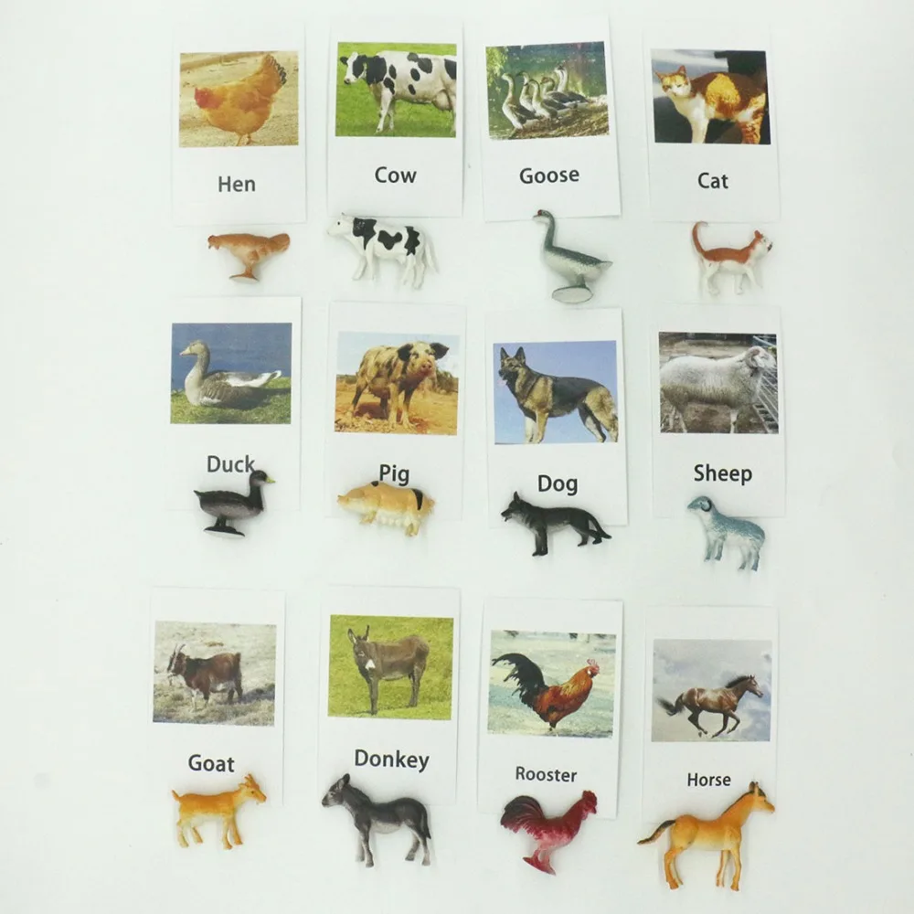 Монтессори САТАРИ животные матч карты и фигурки животных языковые материалы Монтессори обучающая игрушка для малышей B1466T