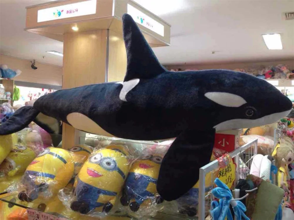 Fancytrader гигантский симулятор животных КИТ-убийца плюшевая игрушка Большая мягкая черная кукла-Акула Подушка реквизит для фотографии 130 см