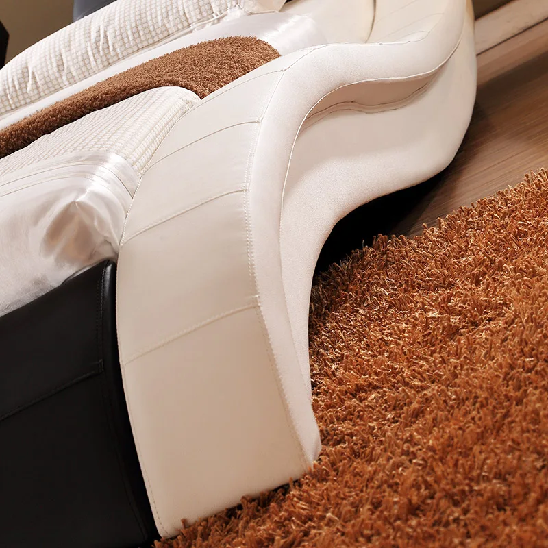 2020 современный дизайн мягкая кожаная кровать 150 или 180 на выбор|bed design|bed modernbed modern