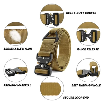 

Hot Selling 1 Pcs Men Belt Waistband Nylon Metal Quick Release Buckle Adjustable for Outdoor -B5