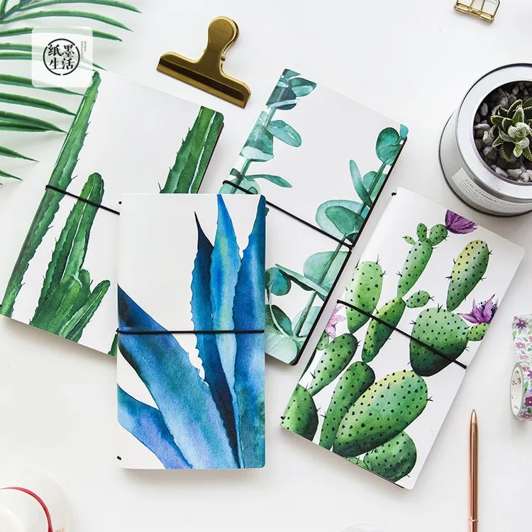 

Creative Cactus Plants PU Leather Cover Planner Notebook Diary Book Exercise Composition Binding Note Notepad Gift Stationery
