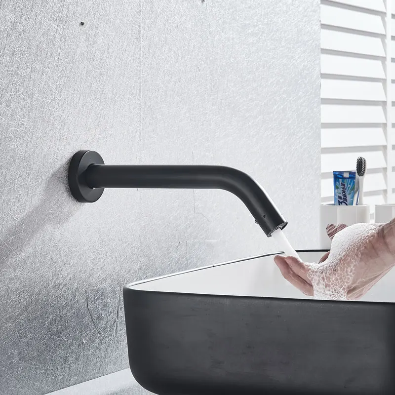 Черненая chorme короткая или высокая автоматическая ручная сенсорная ванная раковина столешница для крана горячая и холодная или Одиночная холодная Громкая связь Touch less