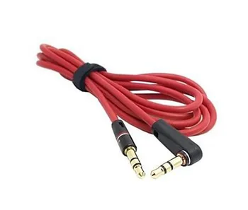 

500pcs Wholesale 1.2M 3.5mm Male to Male Detox/Pro Headphone Replacement Audio Extension Cable AUX Cable Red Black