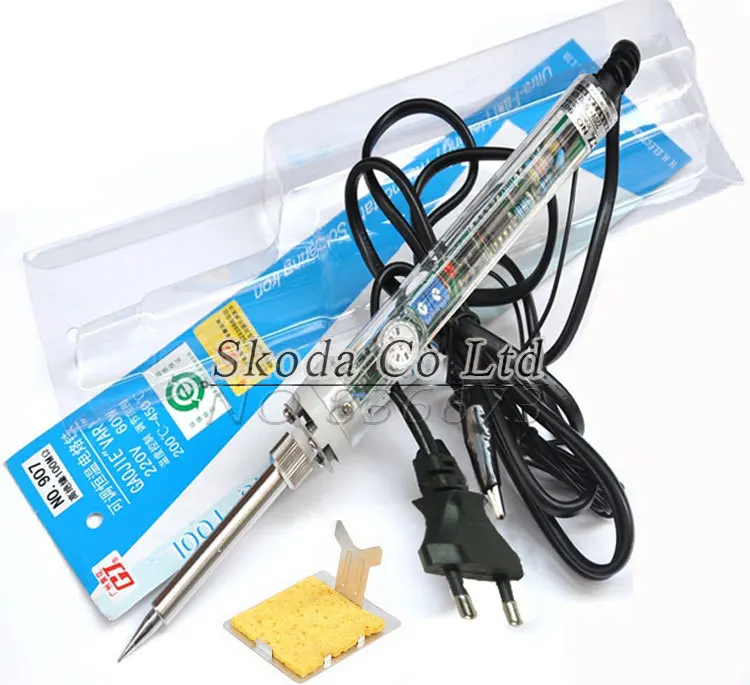 

Free shipping EU Plug GJ 907 Adjustable constant temperature electric soldering iron+Y-type iron frame+Sponges for gift