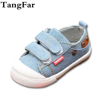

Spring Kids Shoes Fashion Denim Comfortable Canvas Shoes For Boys Girls Slip On Loafers Brand Korean Children Sneakers 2019