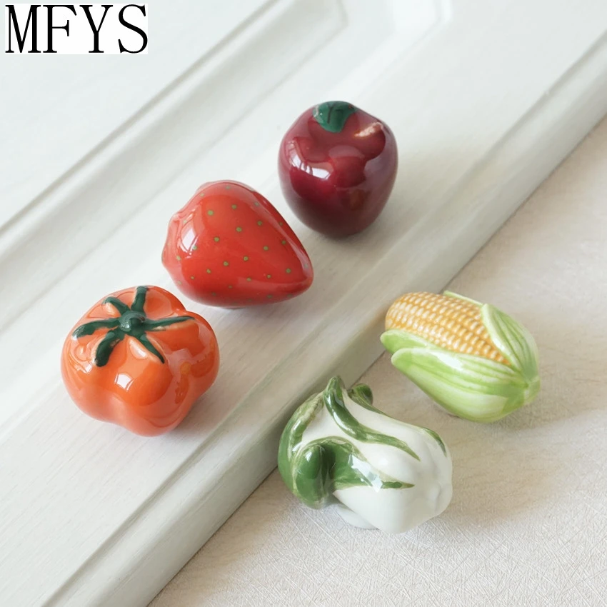 Уникальные ручки/керамические ручки/ручки ящика для кухни ручка кукурузы