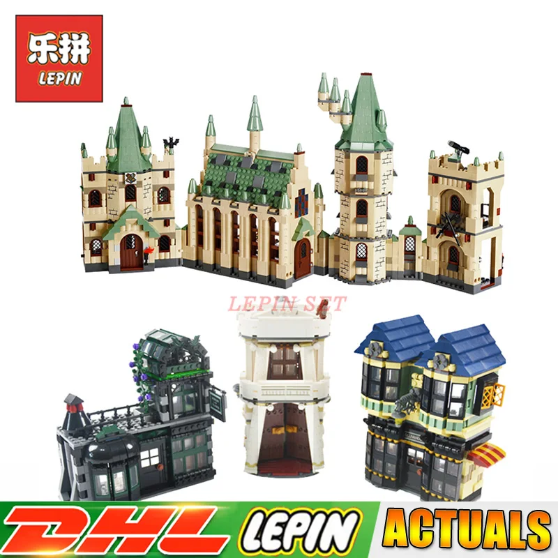 

DHL Lepin Creative Movies 16012 The Diagon Alley 10217 +16030 Hogwart's Castle 4842 Model Blocks Bricks Compatible LegoINGlys
