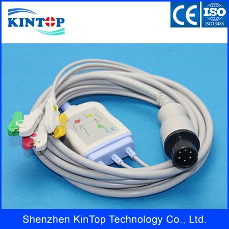 5 шт./лот совместимый новый кабель GE/Nellcor/Nihon Kohden/Philips/Mindray/Goldway для пациентов ECG/EKG с 3