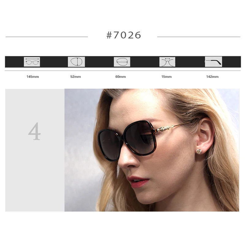 Goedkoop VEITHDIA Luipaard Merk Retro TR90 vrouwen zonnebril Gepolariseerde Dames Designer Zonnebril Eyewear Accessoires Voor Vrouwen 7026