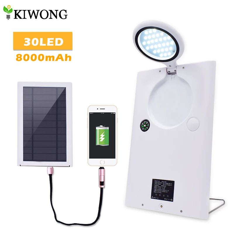 Multi functional 30 LEDs Solar Light Desk Table Lights Night Lamp 8000Mah Power Bank Outdoor