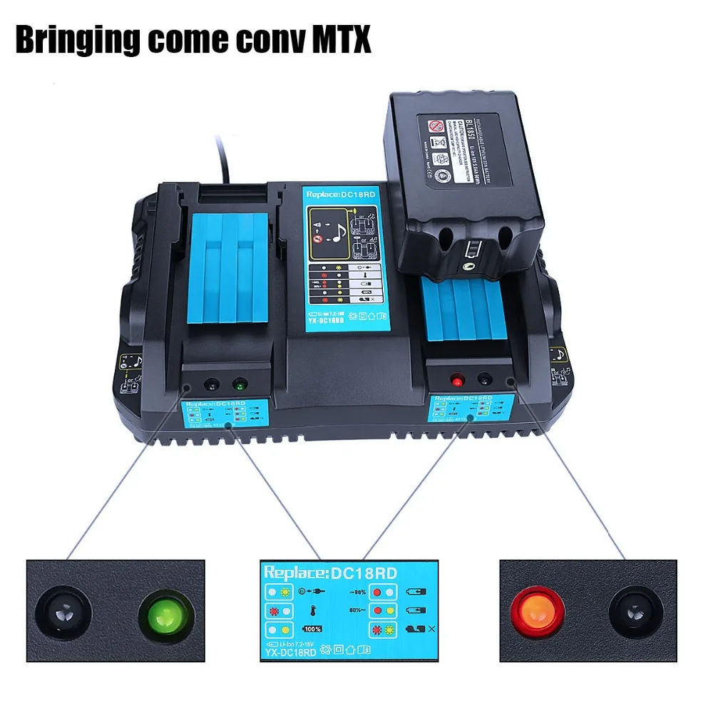 Двойное зарядное устройство для Makita два USB порта 7 2 в 14 4 18 BL1830 Bl1430 DC18RC DC18RA