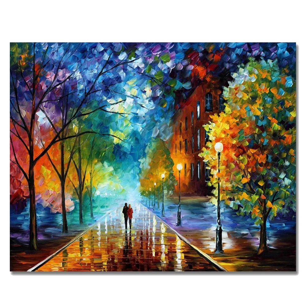 

Paintworks Paint By Number Kits Diy Oil Painting Unique Gift-Romantic Night 16*20 Inch (Frameless)