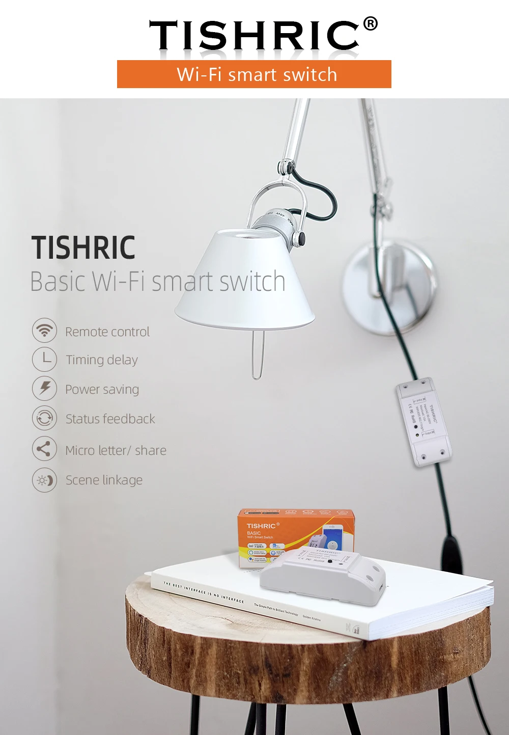 TISHRIC умный wifi переключатель беспроводной светильник Универсальный DIY модуль дистанционного управления умный дом автоматизация Alexa LAN eWelink 10A 16A