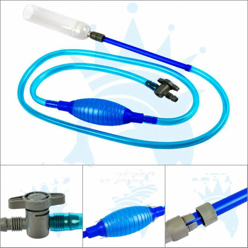 Длинный 145 см очиститель аквариума сифон гравия всасывания трубы фильтр для аквариума аквариум вакуумный насос замены воды