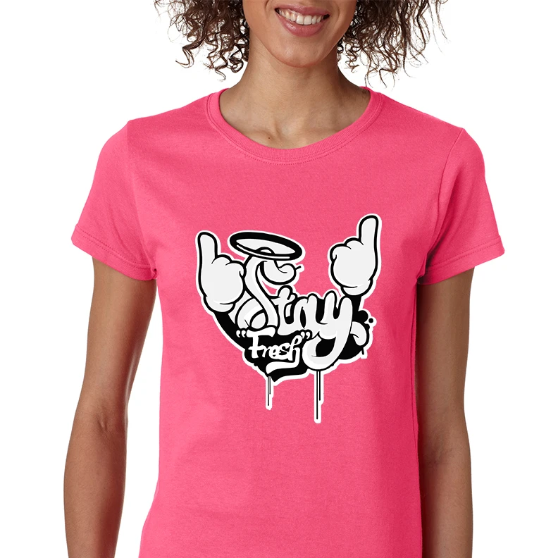Women's T Shirt Stay Fresh Fingers Up Cute Cool Tee (3)