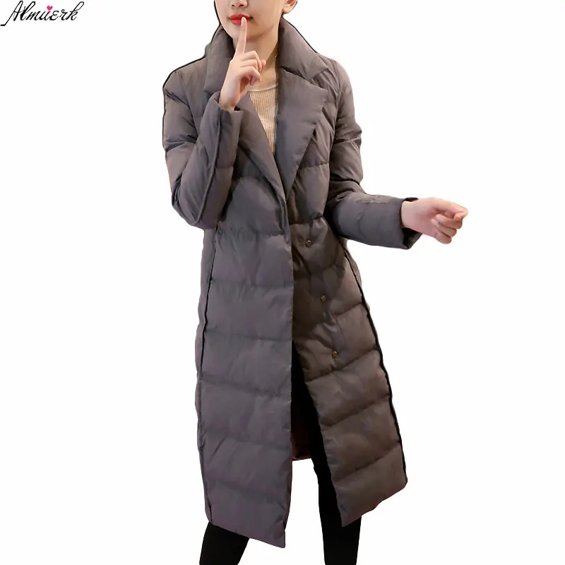 

winter new women cotton jacket female suit collar cotton parkas medium length slim thicken keep warm female cotton jackets L148
