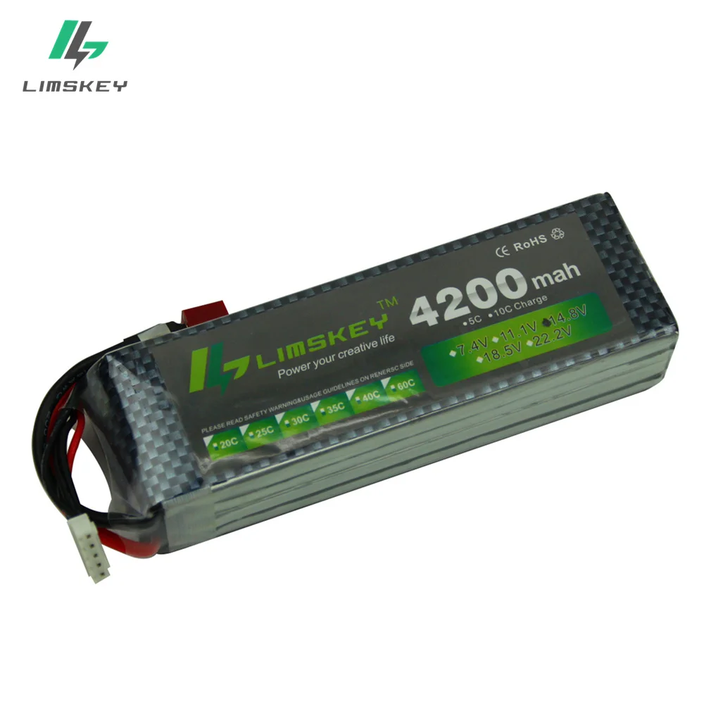 Limskey power Lipo аккумулятор 14,8 V 4200mAh 30C MAX 40C T штекер для RC автомобиля самолета вертолета DJI F550 Multirotor часть 4S Li-po