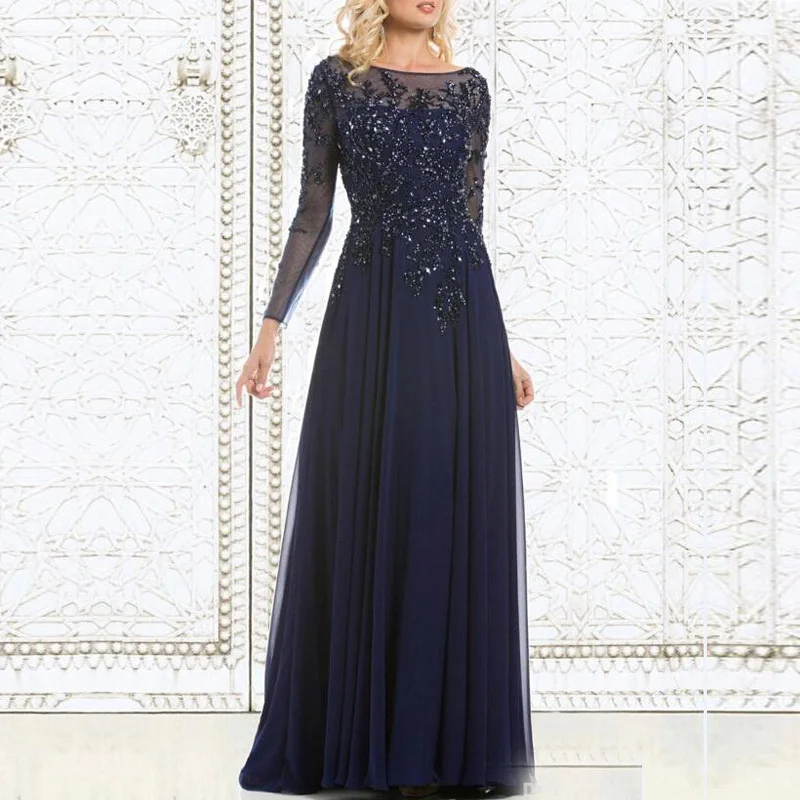 simple gown designs with full sleeves