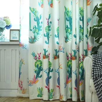 

Modern Nordic Plant Cactus Ball Pattern Curtains For Kids Bedroom Living Room Window Treatments Tulle Children Custom-made